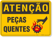 Placa de Atenção - Peças Quentes