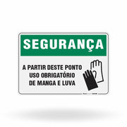 Placa Segurança - Manga e Luva Obrigatória