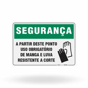 Placa Segurança - Manga e Luva Resistente a Corte