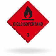 Placa de Sinalização de Risco "Cicloisopentano - Classe 3" NBR 7500