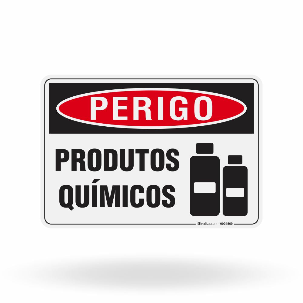 Placa Perigo - Produtos Químicos