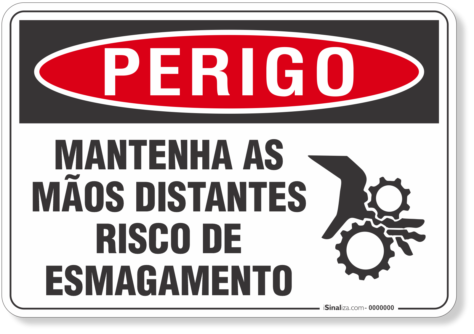 Placa Perigo Mantenha As Mãos Distantes Risco De Esmagamento