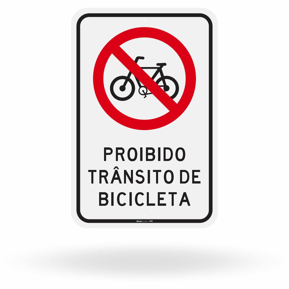 Placa Proibido Trânsito de Bicicletas (R-12)