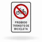 Placa Proibido Trânsito de Bicicletas (R-12)