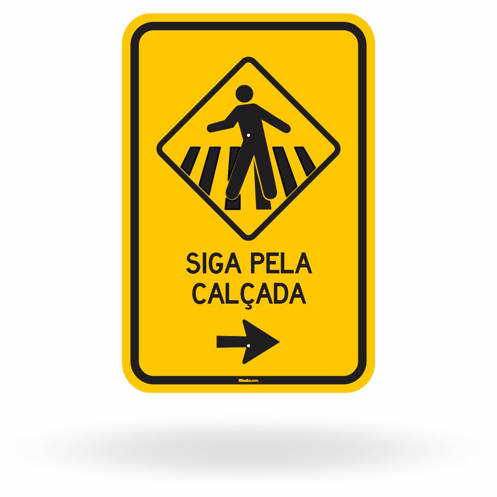 Placa Passagem de Pedestres (Seta Direita) (A-32b)