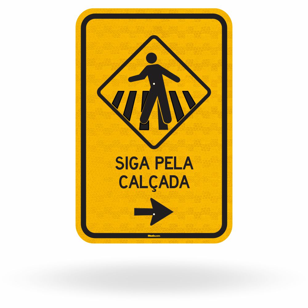 Placa Passagem de Pedestres (Seta Direita) (A-32b)