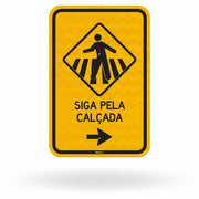 Placa Passagem de Pedestres (Seta Direita) (A-32b)