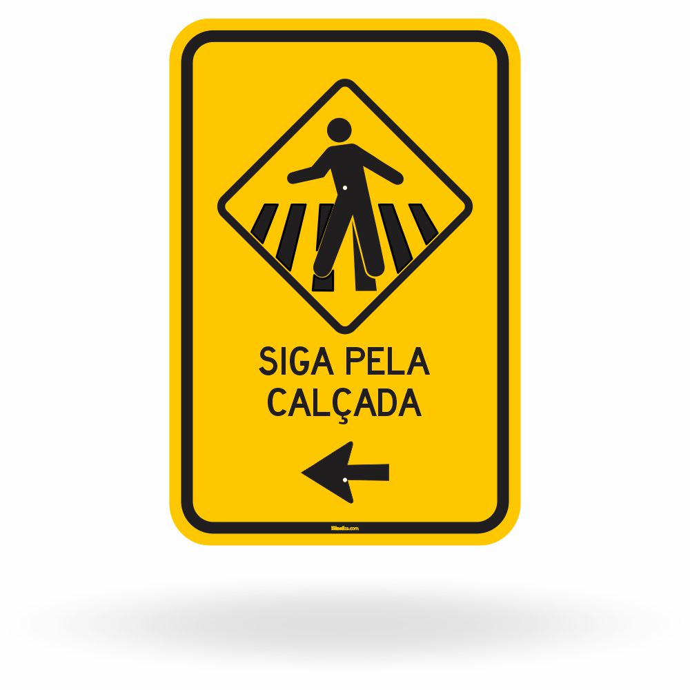 Placa Passagem de Pedestres (Seta Esquerda) (A-32b)