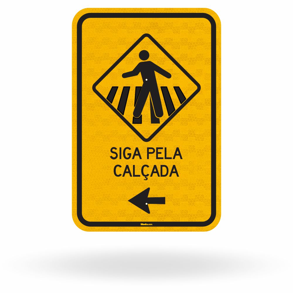 Placa Passagem de Pedestres (Seta Esquerda) (A-32b)