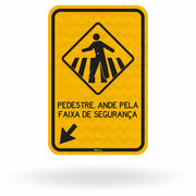 Placa Passagem de Pedestres (Seta Esquerda) (A-32b)