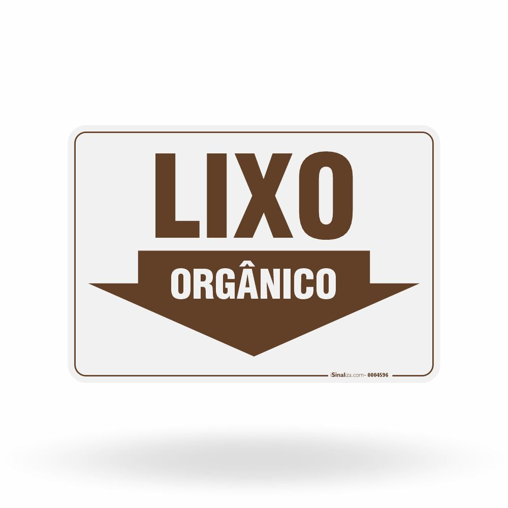 Placa Lixo Orgânico - Seta Horizontal
