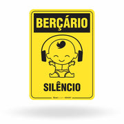 Placa Berçário - Silêncio