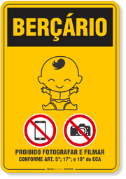 Placa Berçário Proibido Fotografar E Filmar