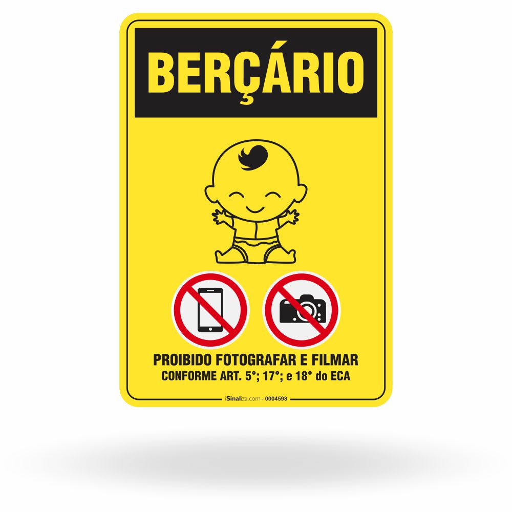 Placa Berçário - Proibido Fotografar e Filmar