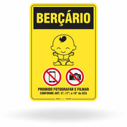 Placa Berçário - Proibido Fotografar e Filmar