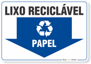 Placa Meio Ambiente Lixo Reciclável Papel