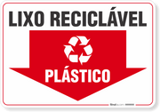 Placa Meio Ambiente Lixo Reciclável Plástico