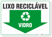 Placa Meio Ambiente Lixo Reciclável Vidro