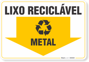 Placa Meio Ambiente Lixo Reciclável Metal