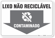 Placa Meio Ambiente Lixo Não Reciclável Contaminado