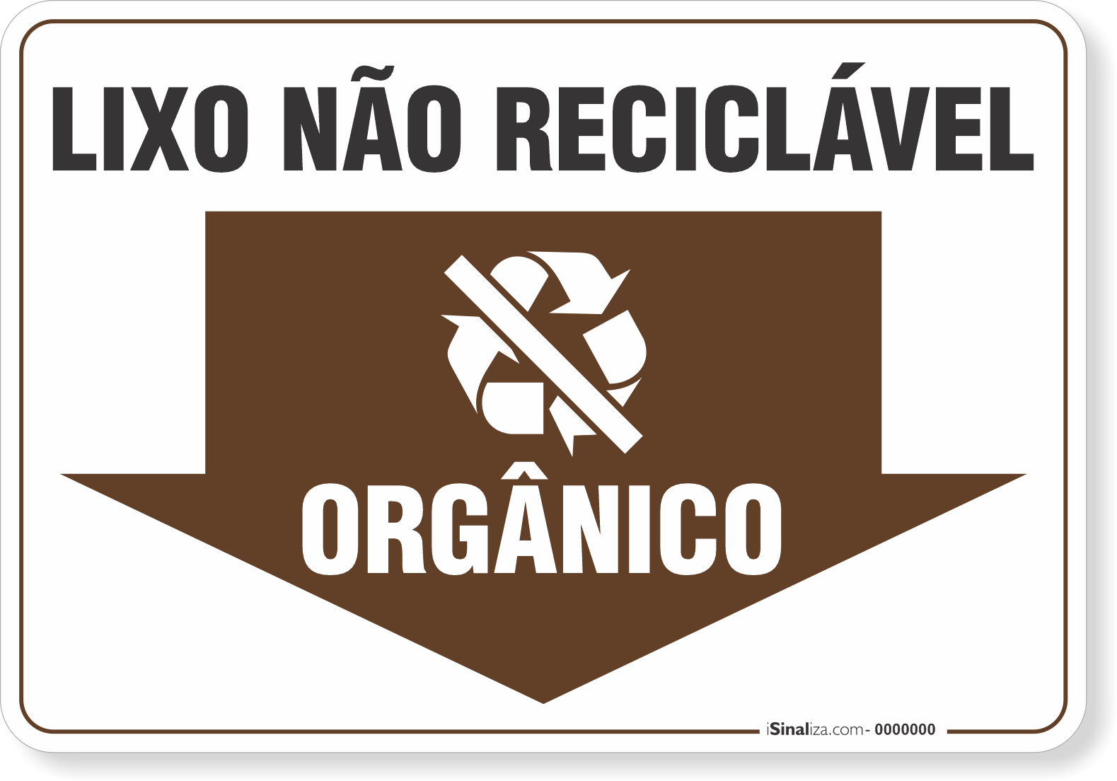 Placa Meio Ambiente Lixo Não Reciclável Orgânico