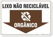Placa Meio Ambiente Lixo Não Reciclável Orgânico