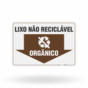 Placa Lixo Não Reciclável - Seta Horizontal (Orgânico)