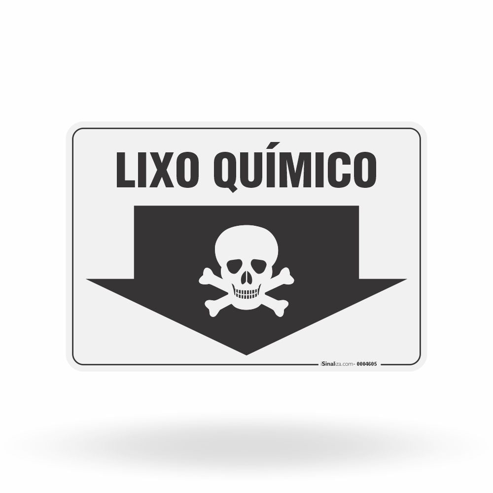 Placa Lixo Químico - Seta Horizontal