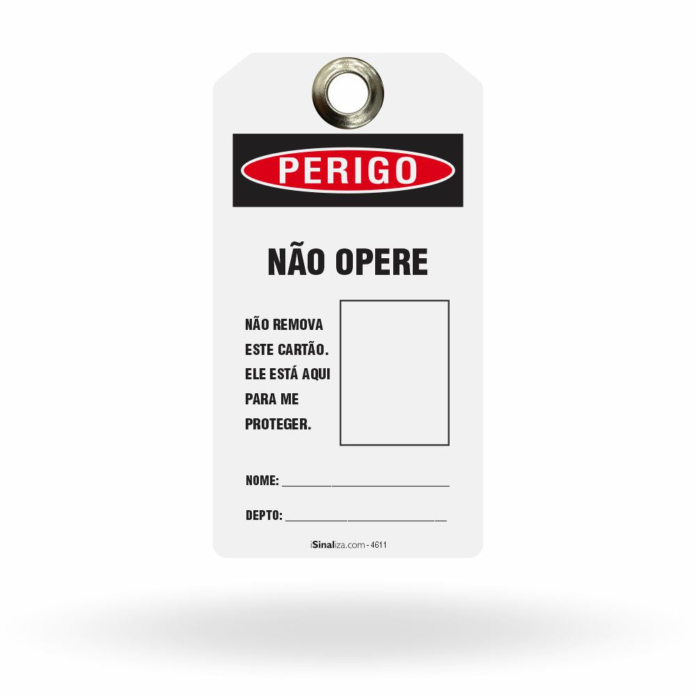 Etiqueta de Bloqueio LOTO "Perigo: Não Remova Este Cartão" (Embalagem com 14 unidades)
