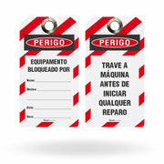 Etiqueta de Bloqueio LOTO "Perigo: Equipamento Bloqueado Por" (Embalagem com 14 unidades)