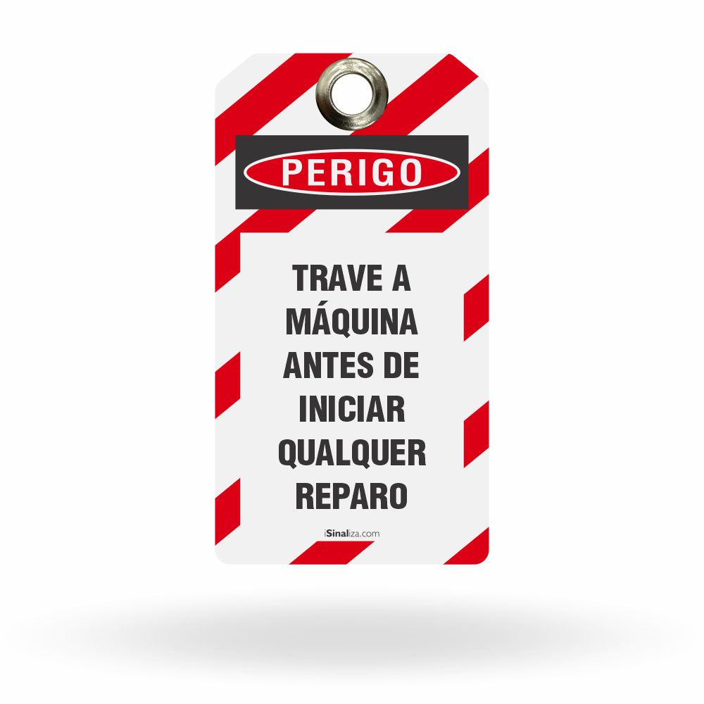 Etiqueta de Bloqueio LOTO "Perigo: Equipamento Bloqueado Por" (Embalagem com 14 unidades)