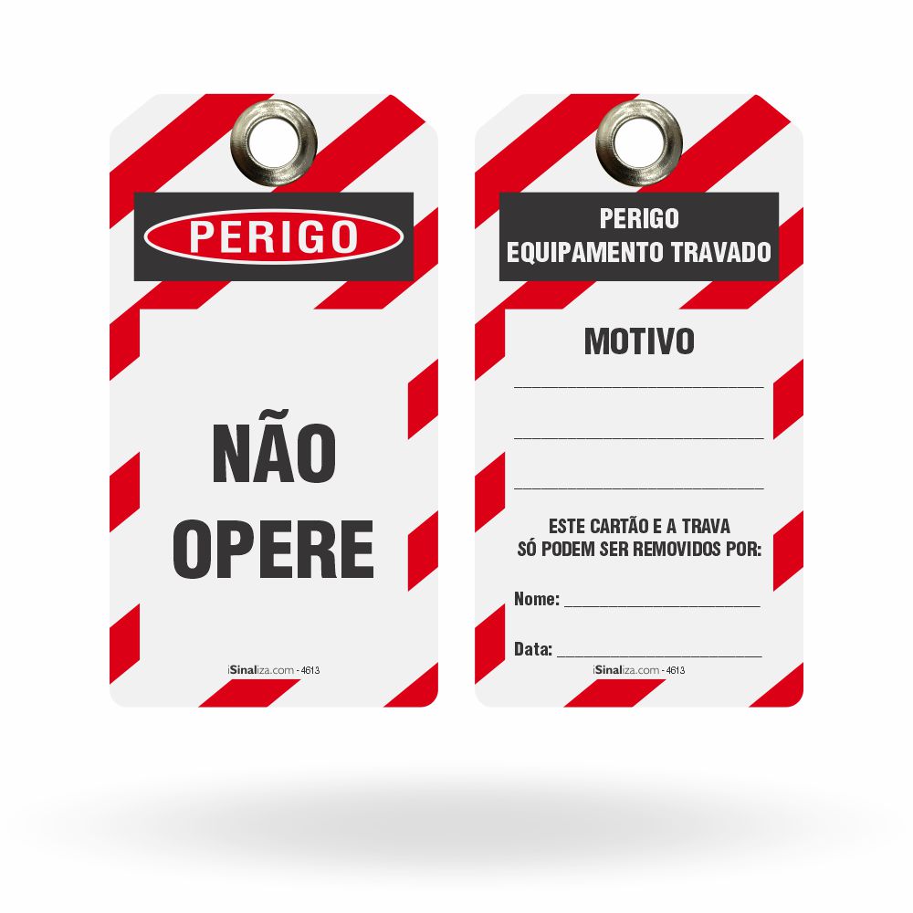 Embalagem Etiqueta de Bloqueio LOTO "Perigo: Não Opere - Motivo" (Embalagem com 14 unidades)