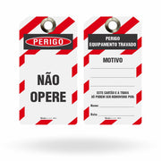Embalagem Etiqueta de Bloqueio LOTO "Perigo: Não Opere - Motivo" (Embalagem com 14 unidades)