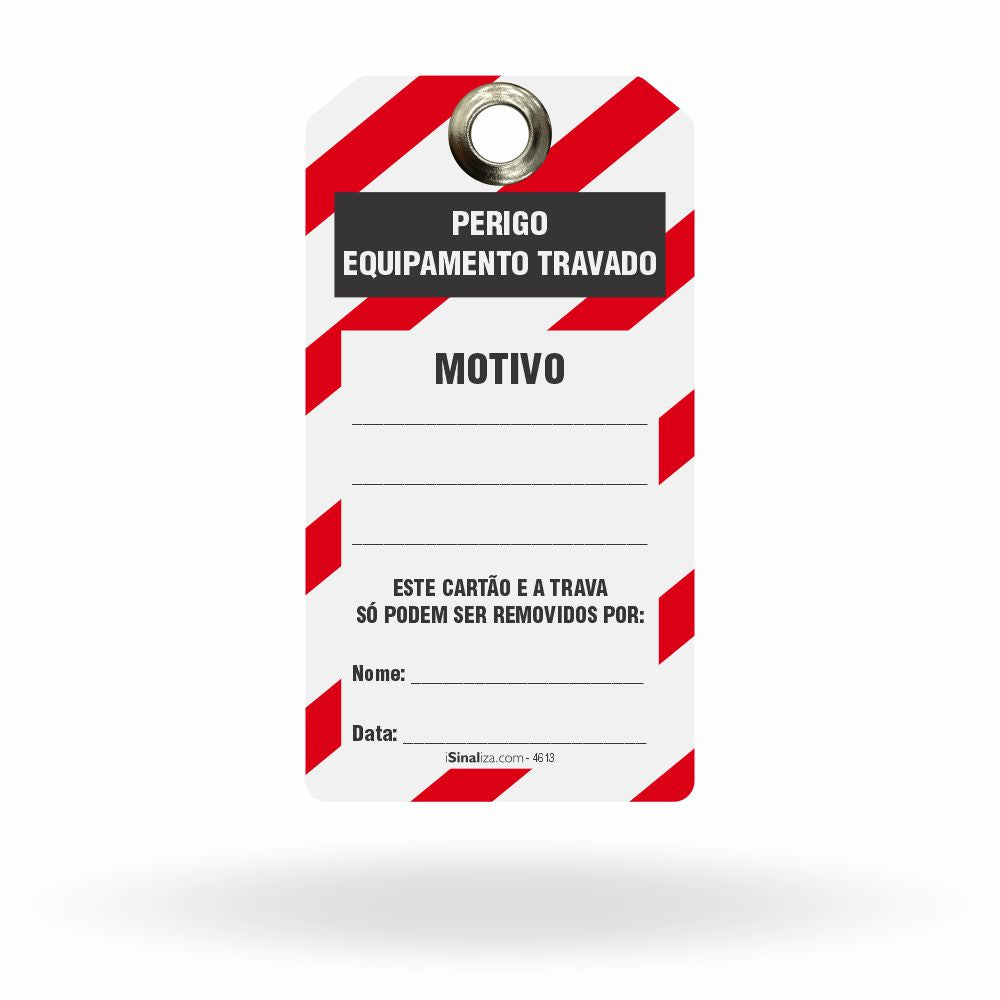 Embalagem Etiqueta de Bloqueio LOTO "Perigo: Não Opere - Motivo" (Embalagem com 14 unidades)