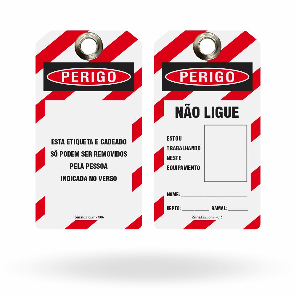 Etiqueta de Bloqueio LOTO "Perigo: Cadeado Removido Por - Com Foto" (Embalagem com 14 unidades)