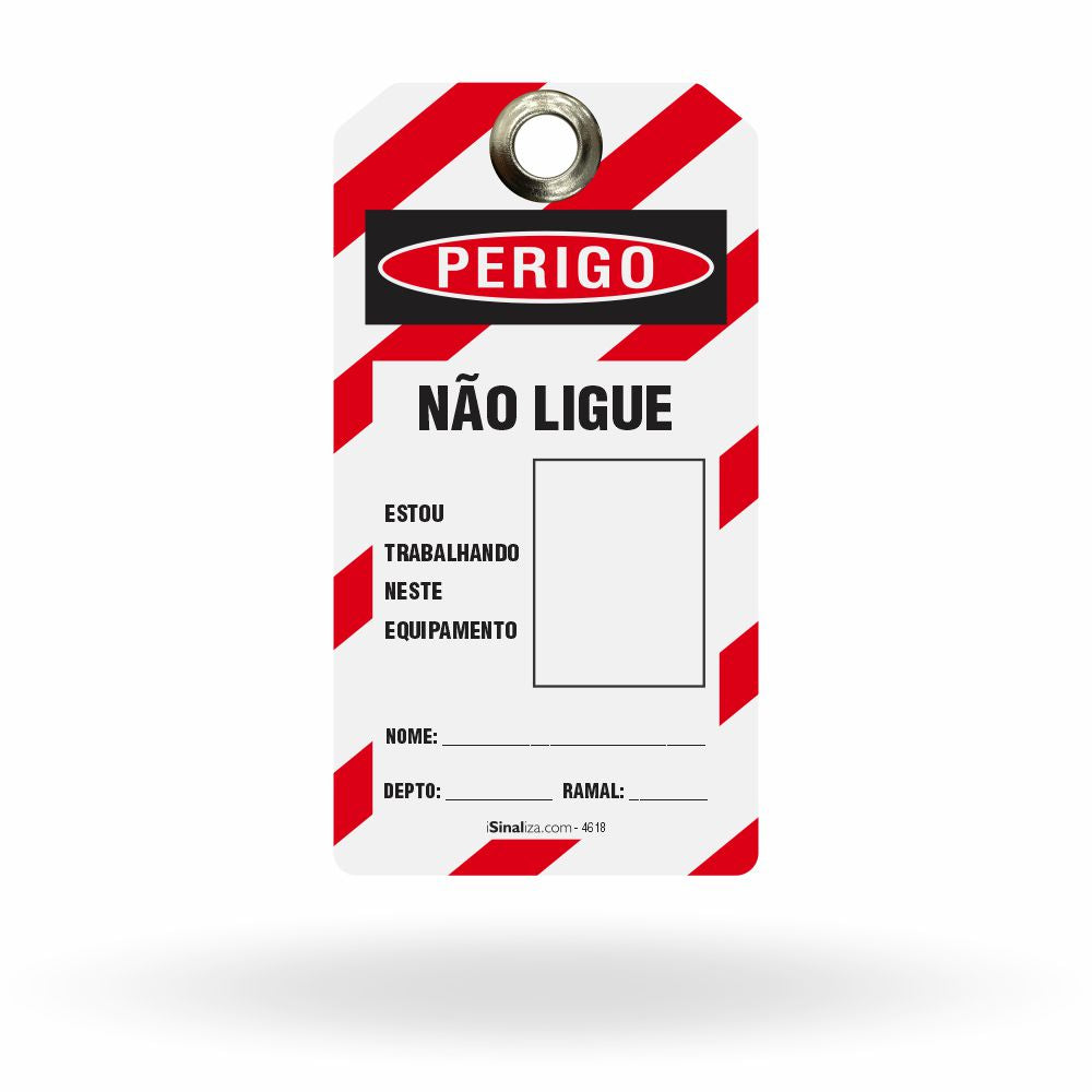 Etiqueta de Bloqueio LOTO "Perigo: Cadeado Removido Por - Com Foto" (Embalagem com 14 unidades)