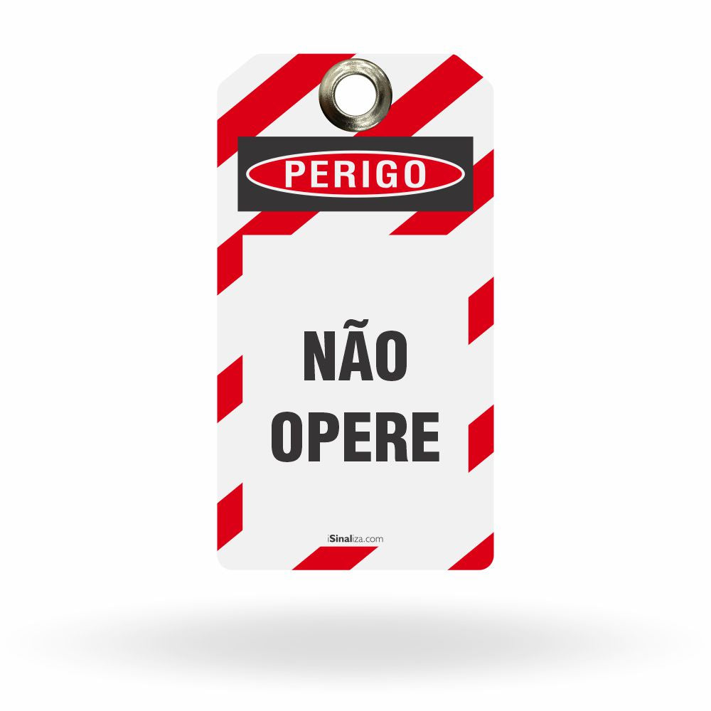 Etiqueta de Bloqueio LOTO "Perigo: Equipamento Bloqueado Por - Não Opere" (Embalagem com 14 unidades)