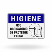 Placa Higiene - Uso Obrigatório de Protetor Facial