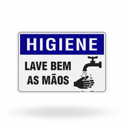 Placa Higiene - Lave Bem as Mãos
