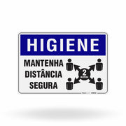 Placa Higiene - Mantenha Distância Segura