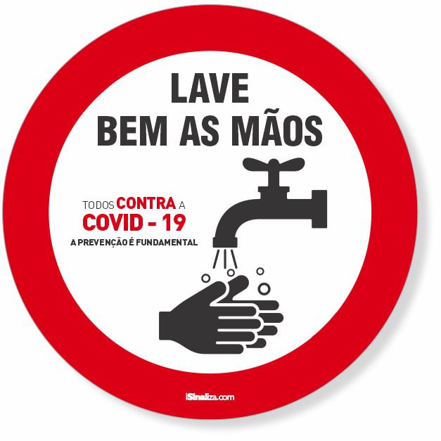 Adesivo Lave Bem As Mãos - 10x10cm (5 und)