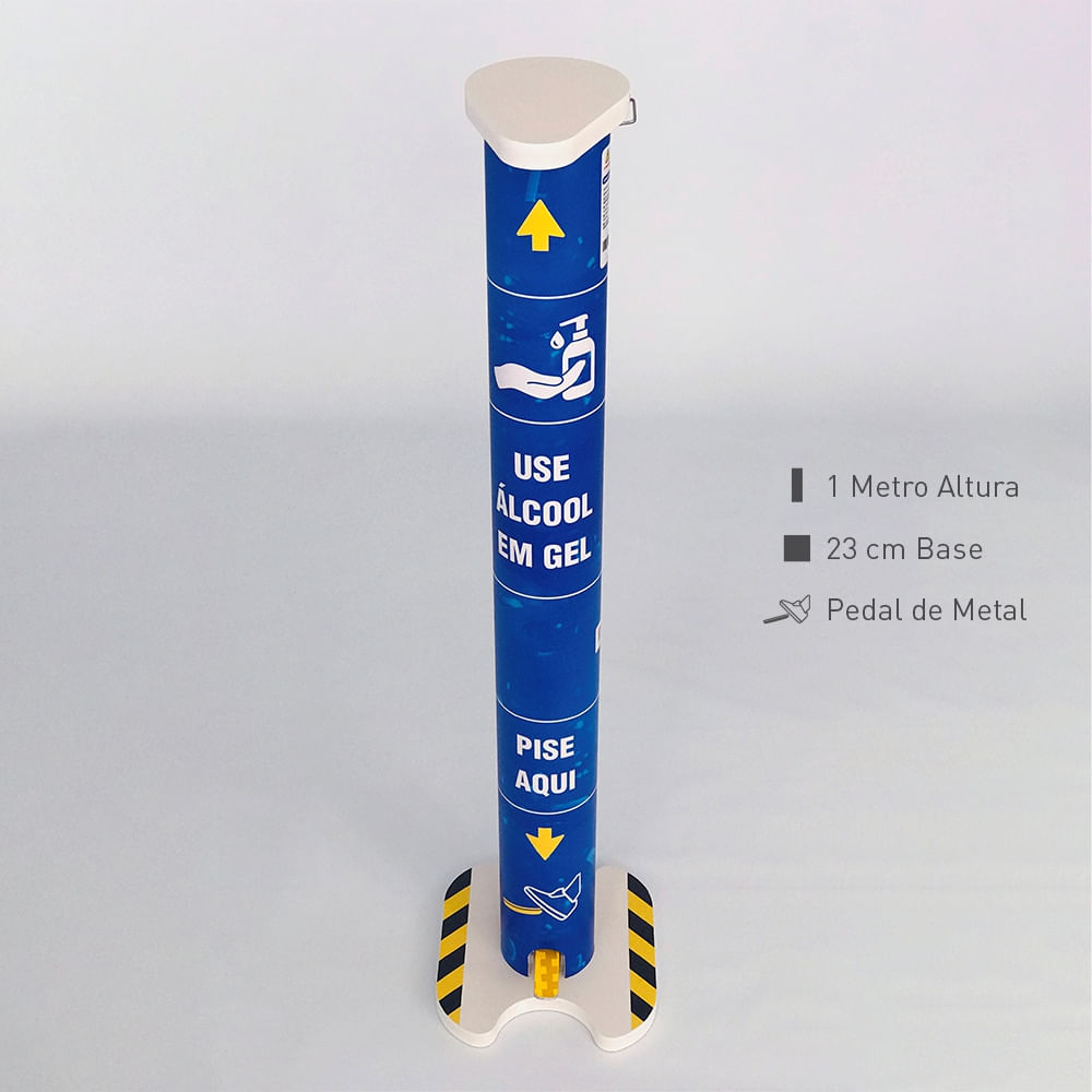 Totem Álcool Gel 1 Litro Compacto Modelo Comercial