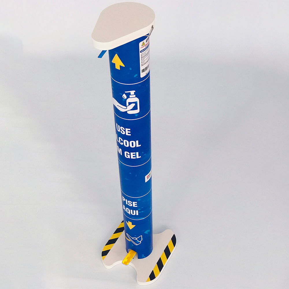 Totem Álcool Gel 1 Litro Compacto Modelo Comercial