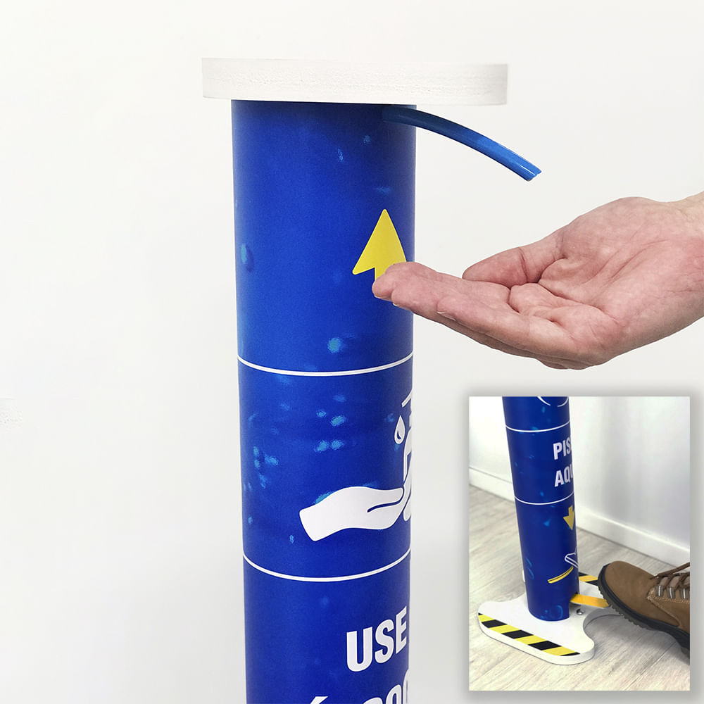 Totem Álcool Gel 1 Litro Compacto Modelo Comercial