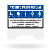 Placa de Sinalização para Encosto de Cadeira "Assento Preferencial"