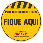 Adesivo De Piso Fique Aqui - 40x40cm (5 und)