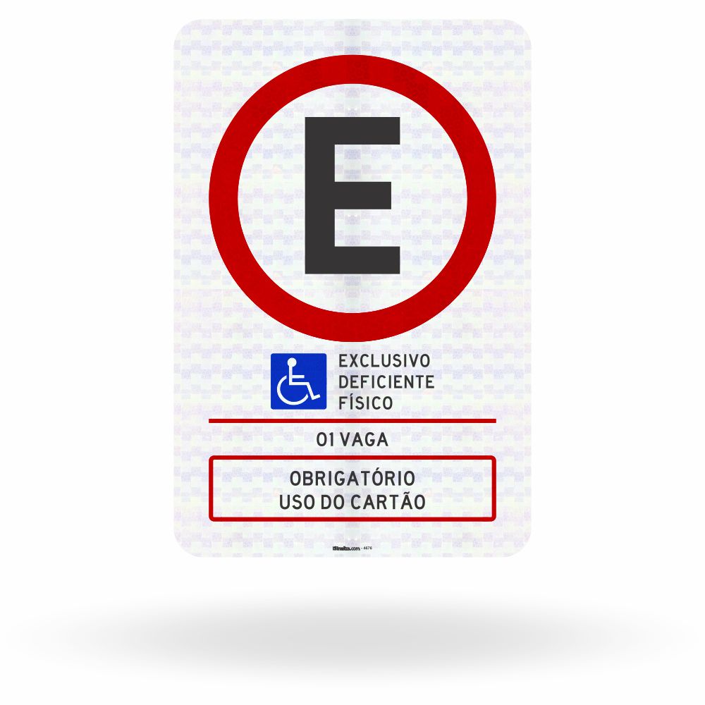 Placa Estacionamento Deficiente Físico - 1 Vaga (R-6b)