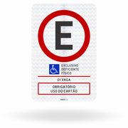 Placa Estacionamento Deficiente Físico - 1 Vaga (R-6b)