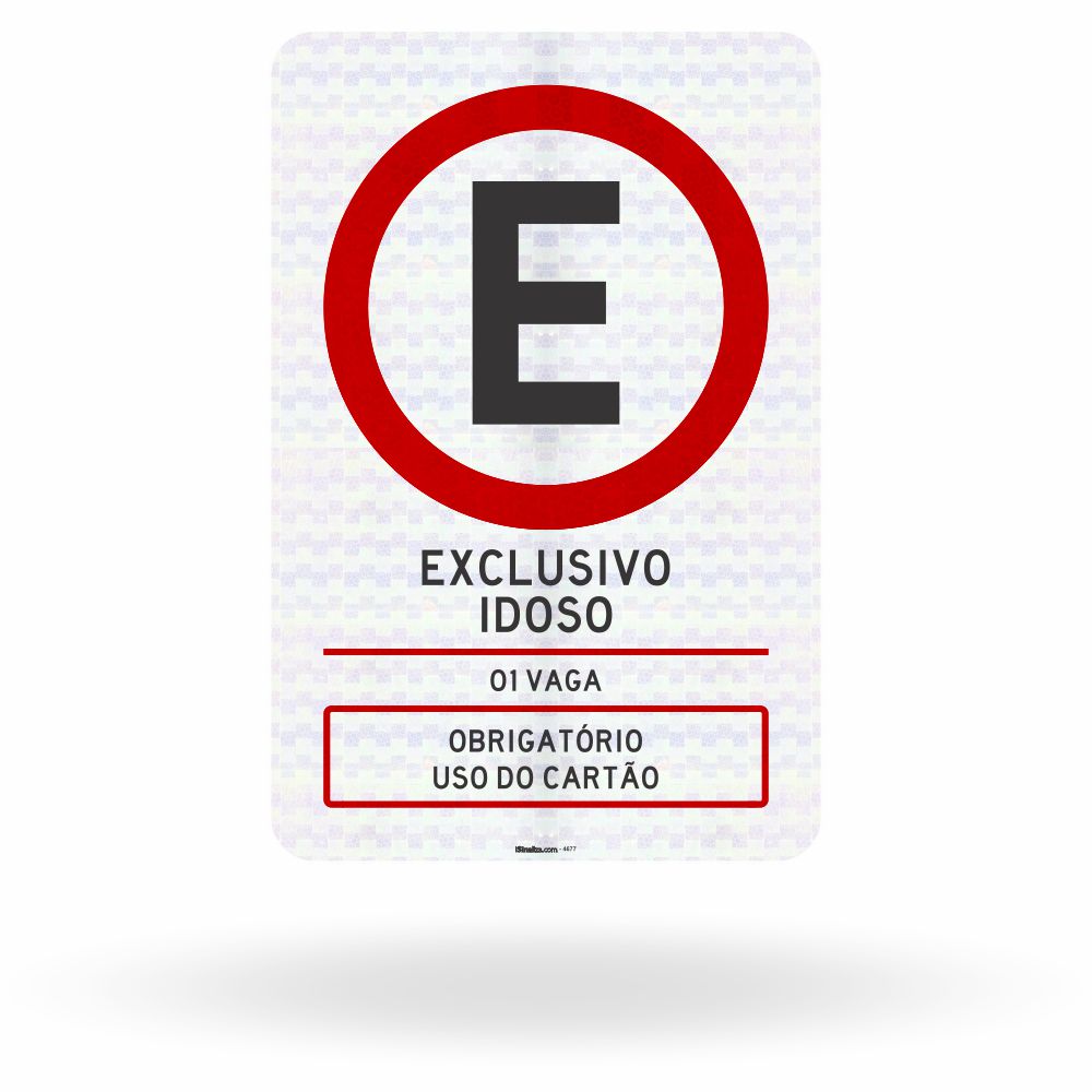 Placa Estacionamento Idoso - 1 Vaga (R-6b) - Padrão AGETRAN