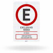 Placa Estacionamento Idoso - 1 Vaga (R-6b) - Padrão AGETRAN